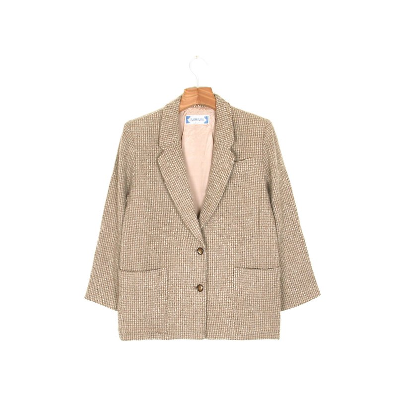 Ancient】 【egg plant Miss Xuan Miao ancient coat with a suit - Women's Blazers & Trench Coats - Wool Khaki