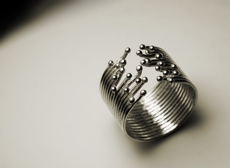 Silver thread Silver wave spray ring - General Rings - Other Metals Silver