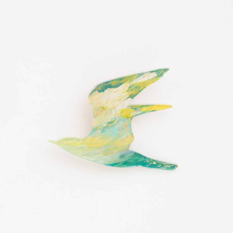 Copy picture brooch 【bird】 - Brooches - Acrylic Green