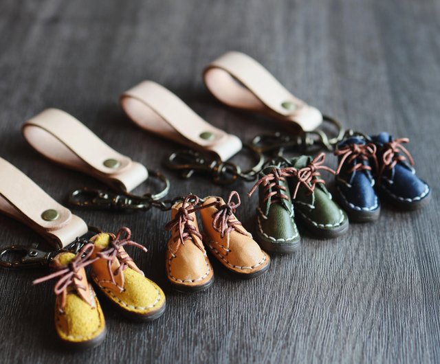 Personalised Handmade Leather Minimalist Keychain Creative Small