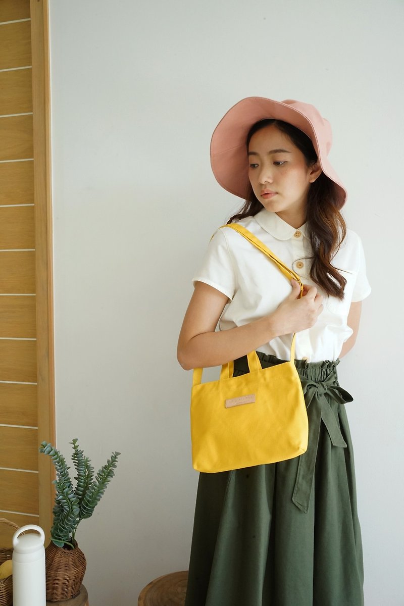 PETITE - canvas crossbody (yellow) - Messenger Bags & Sling Bags - Cotton & Hemp Yellow