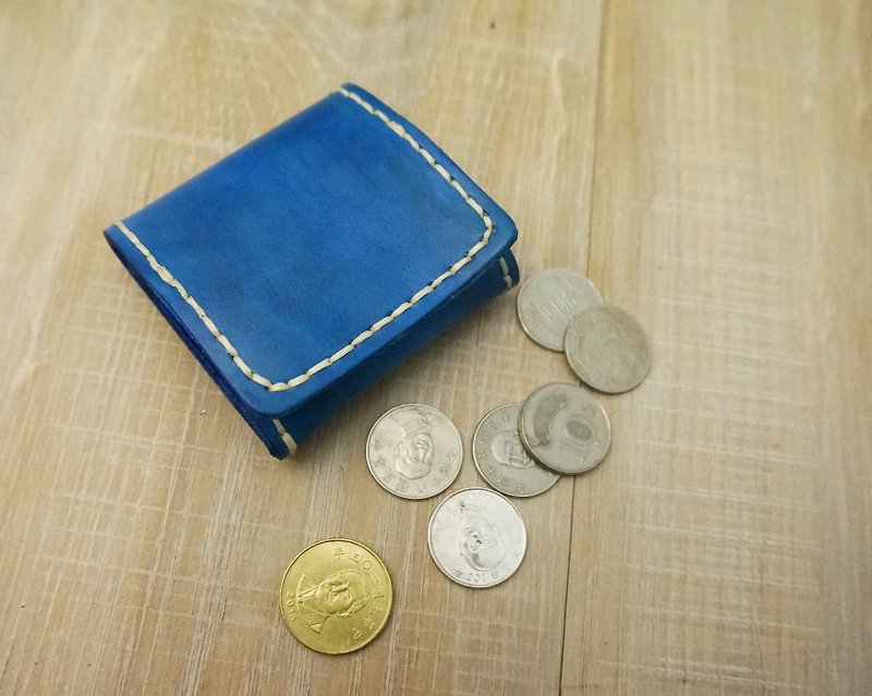 Sienna方塊零錢包 - 零錢包/小錢包 - 真皮 藍色