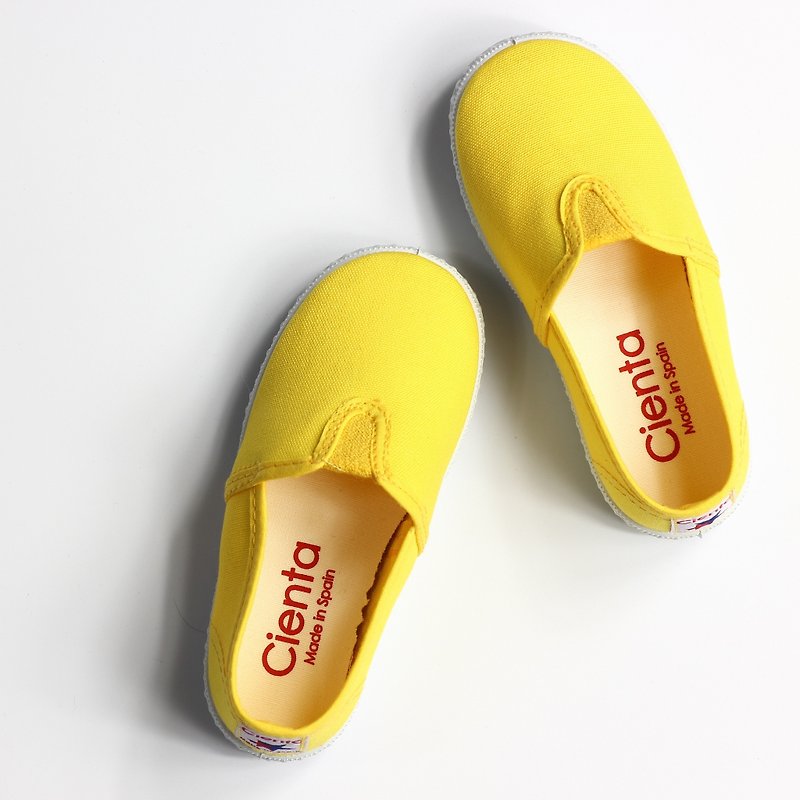 Spanish nationals canvas shoes CIENTA 54000 04 yellow big children, women's shoes size - Women's Casual Shoes - Cotton & Hemp Yellow