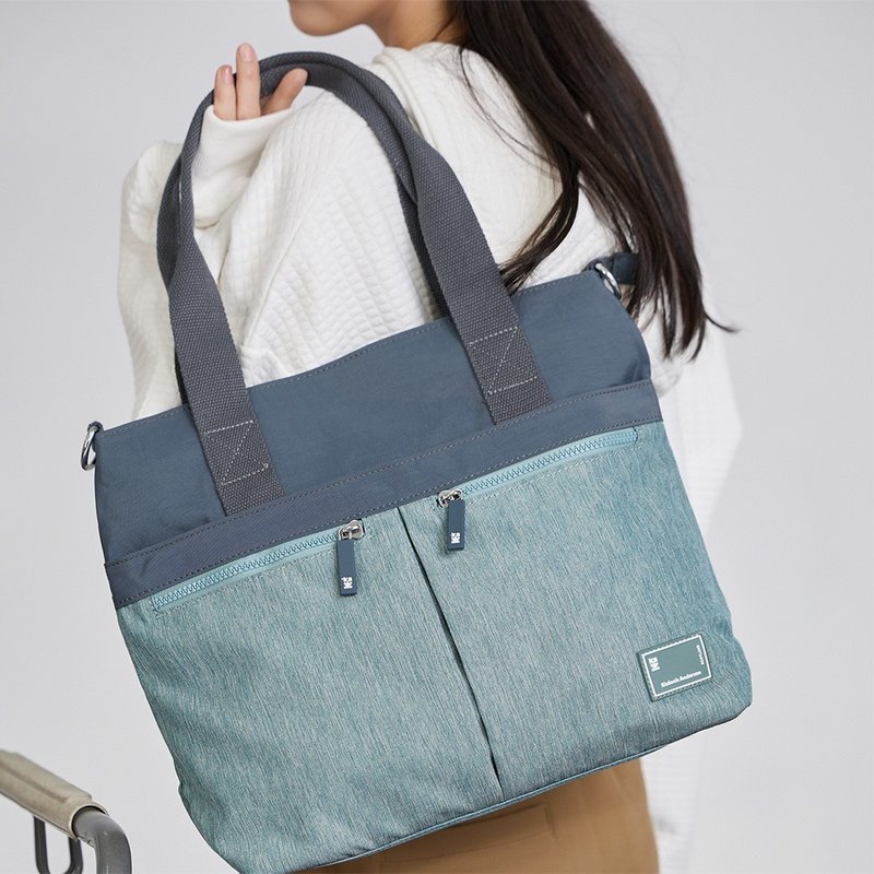 【Kinloch Anderson】Macchiato zipper front pocket hand-held cross-body bag-green - กระเป๋าถือ - ไนลอน สีเขียว