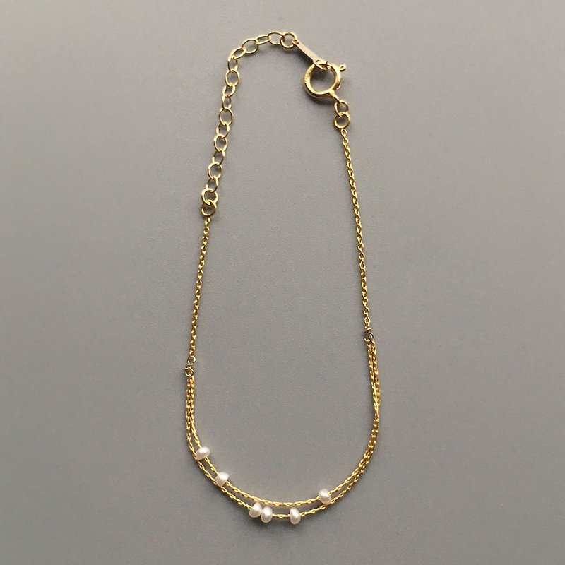 18KGP Keshi Pearl Bracelet - Bracelets - Silver White