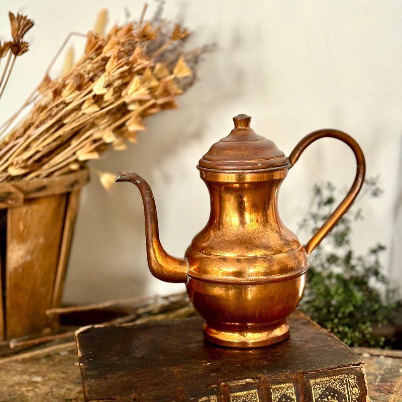 30974法國古董紅銅咖啡壺 - 咖啡壺/咖啡器具 - 銅/黃銅 