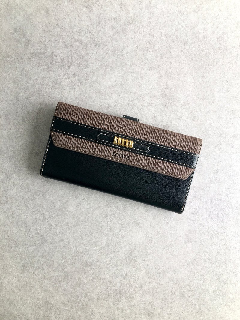 【 日本直送　名牌中古包 】LOEWE ロエベ ベラスケス 財布 ブラウン レザー 長財布 vintage ヴィンテージ オールド kcmh3r - 錢包/皮夾/長短夾 - 真皮 咖啡色