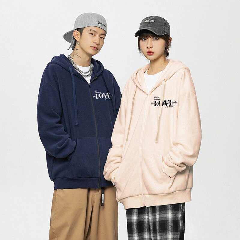 Customized single-piece couple sweatshirt Hong Kong original customized long-sleeved hooded T-shirt - เสื้อฮู้ด - ผ้าฝ้าย/ผ้าลินิน หลากหลายสี