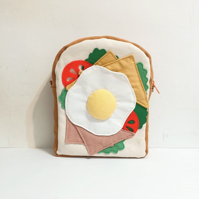 Confluence Toast Side Backpack - Triangle Ham - กระเป๋าแมสเซนเจอร์ - ผ้าฝ้าย/ผ้าลินิน สีส้ม