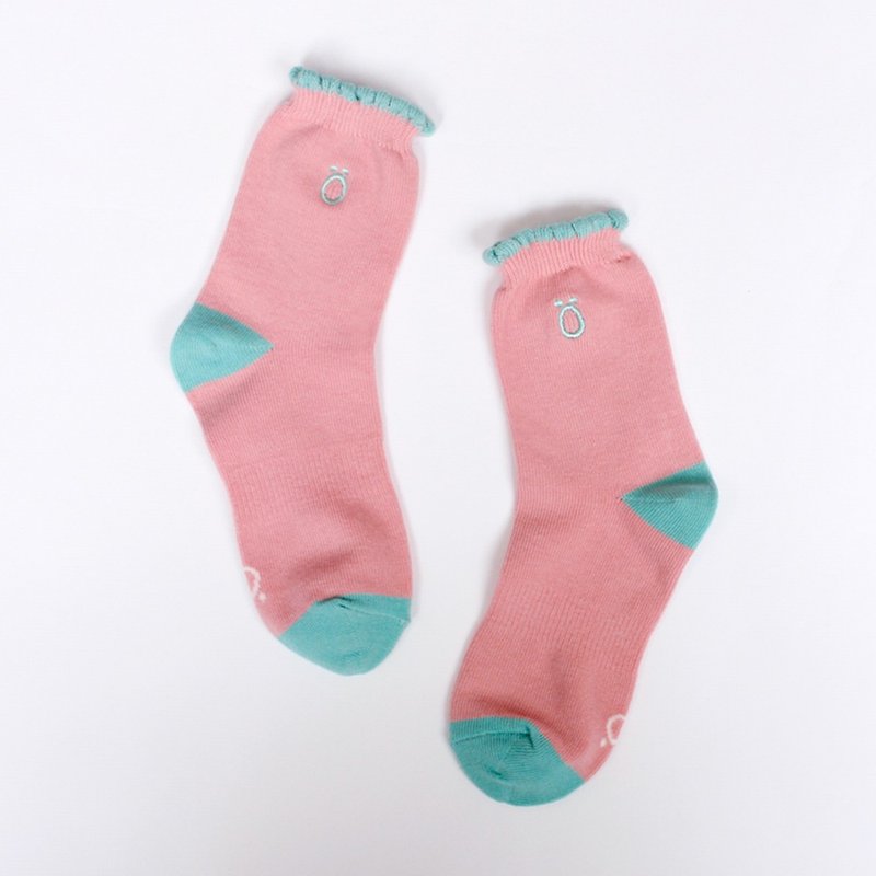 MIT經典ö花邊(粉紅)萊卡精梳棉襪 - 其他 - 棉．麻 粉紅色