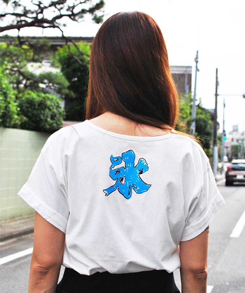 刨冰 Kakigori Shaved ice Women's YURUFUWA t-shirt BlueHawaii - Women's T-Shirts - Cotton & Hemp Blue