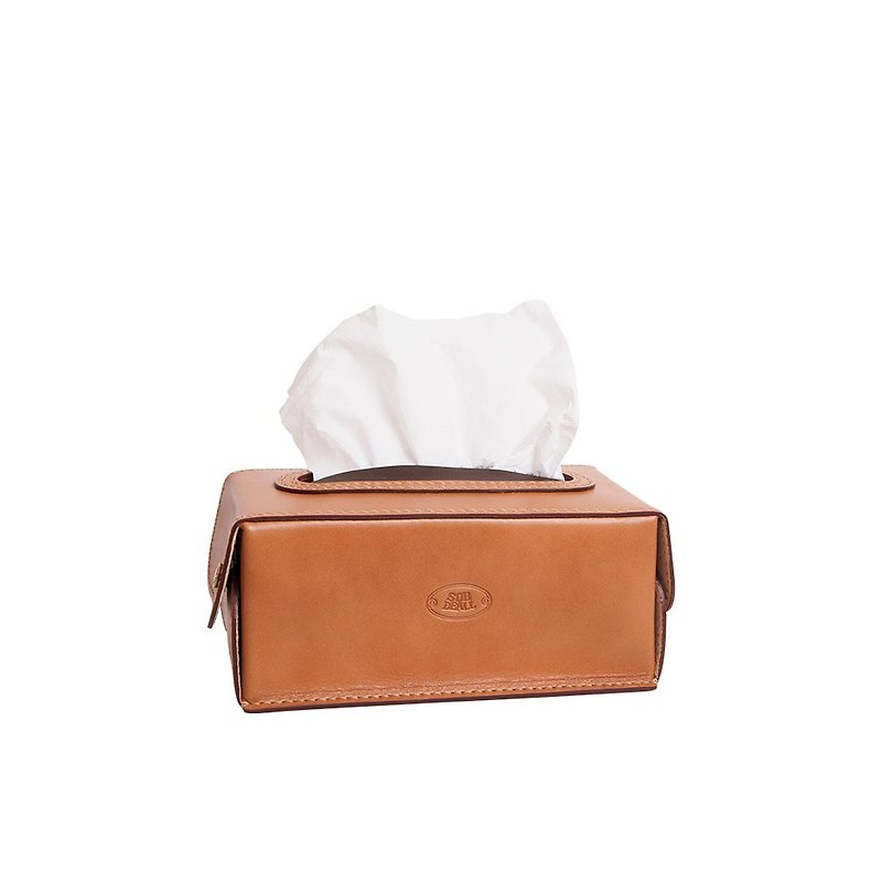 【SOBDEALL】Vegetable tanned Tissue Box leather case - Tissue Boxes - Genuine Leather Gold