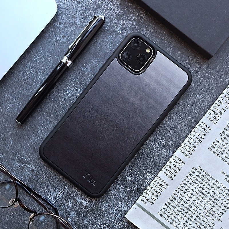 黑色iphone11pro xs max xr7 8 plus x 皮革手機殼 保護套 客製化 - 手機殼/手機套 - 真皮 黑色