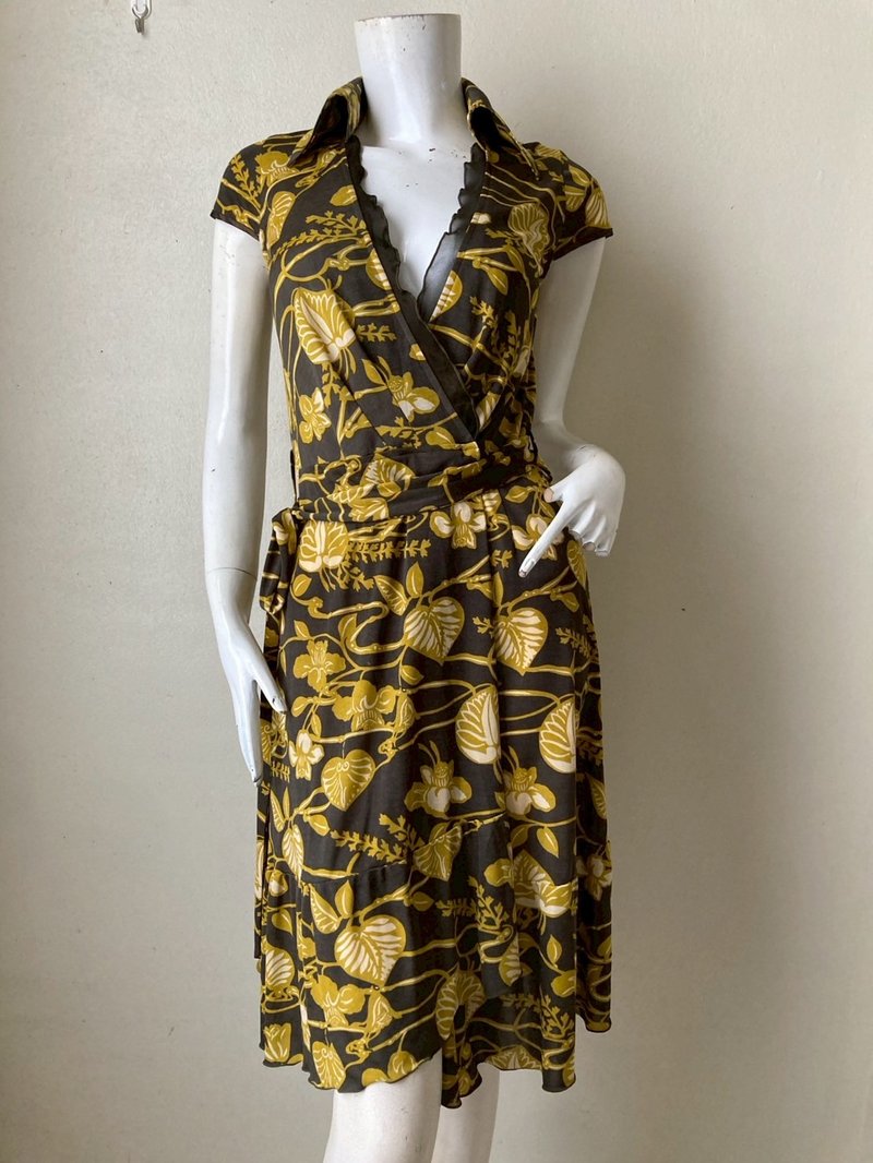 ヴィンテージ フローラル ラップドレス サイズ 38 - ワンピース - ポリエステル 