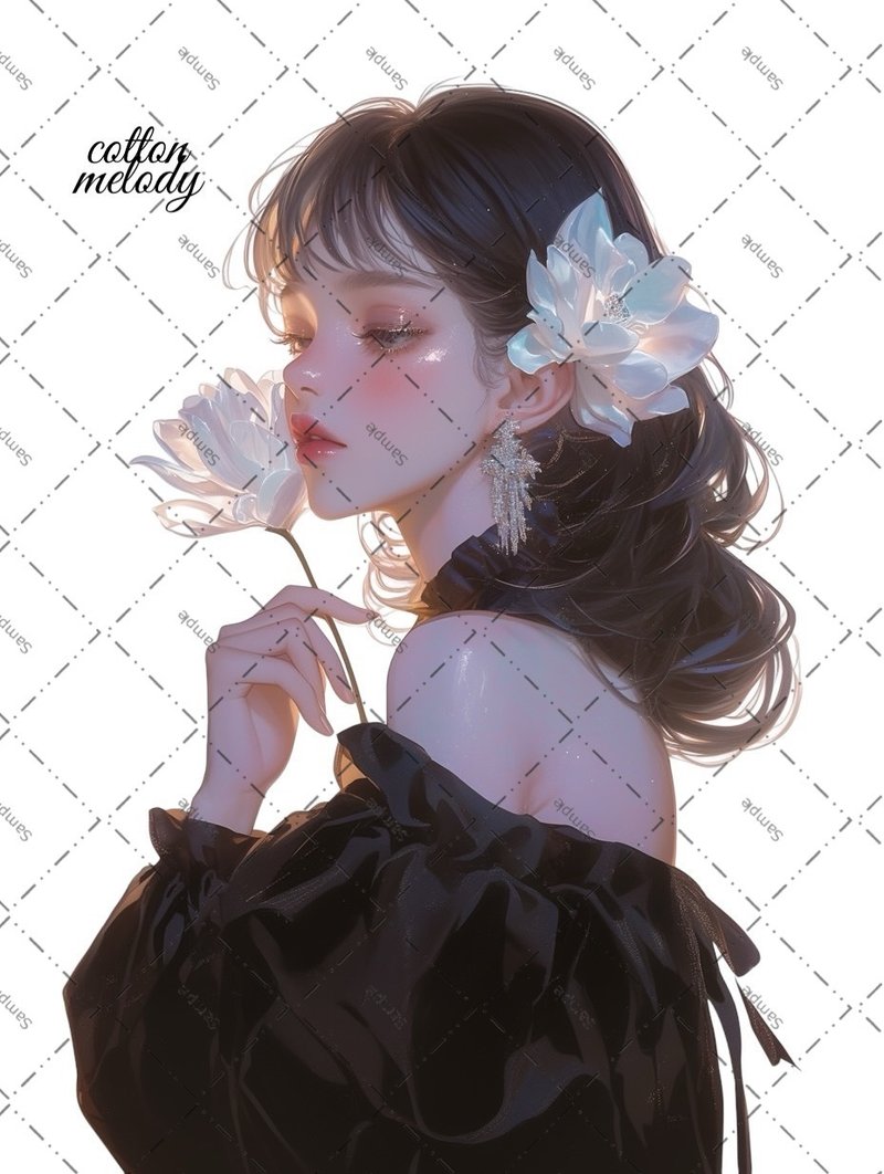 original sticker no.2022 人物ステッカー オリジナルステッカー オリジナル人物ステッカー 装飾ステッカー cotton melody - 貼紙 - 紙 