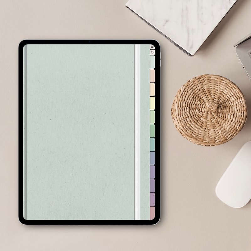 Digital Notebook 12 Hyperlinked Tabs for GoodNotes - Digital Planner & Materials - Other Materials 