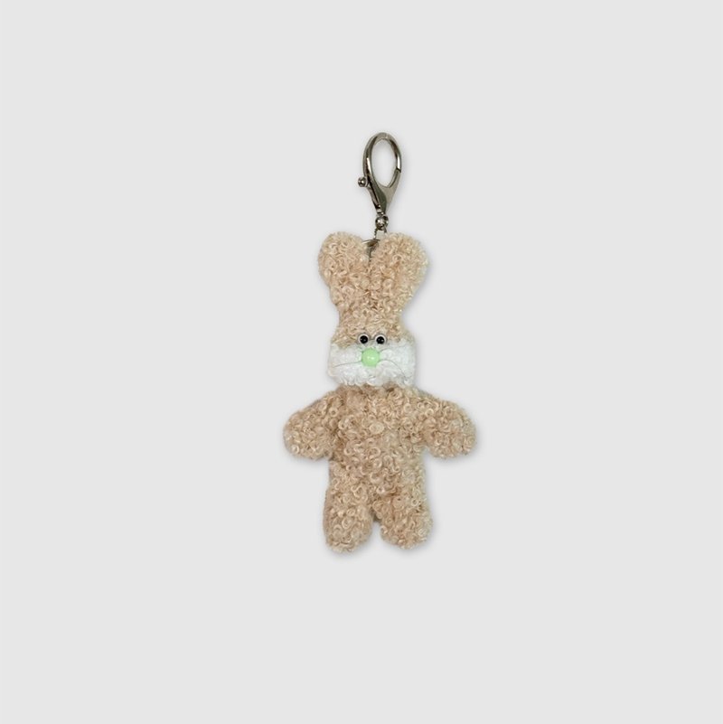 Beige Bunny keyring - 鑰匙圈/鑰匙包 - 壓克力 卡其色