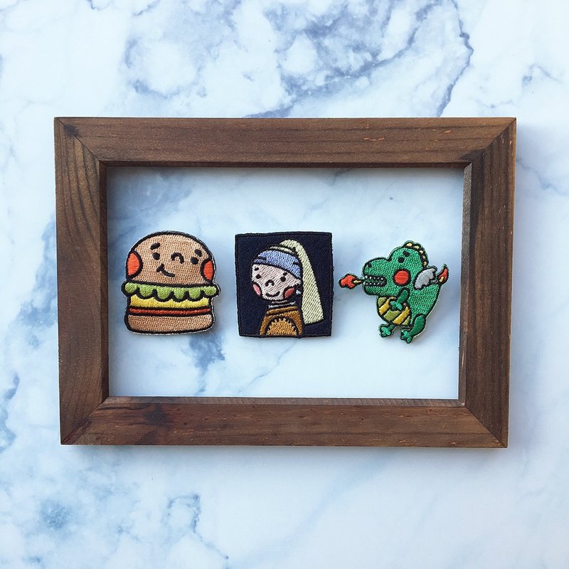 刺繡胸章 - 胸針 - 繡線 