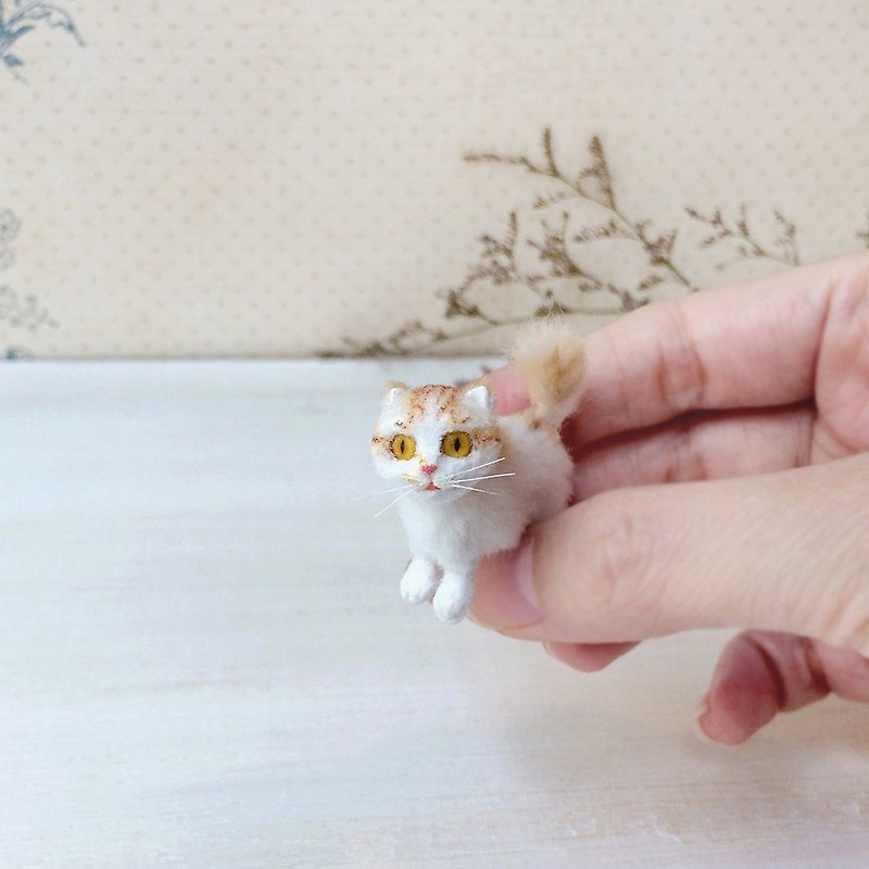 Orange scottish fold, Cat miniature, Miniature cat dolls, Dollhouse - 玩偶/公仔 - 其他材質 橘色