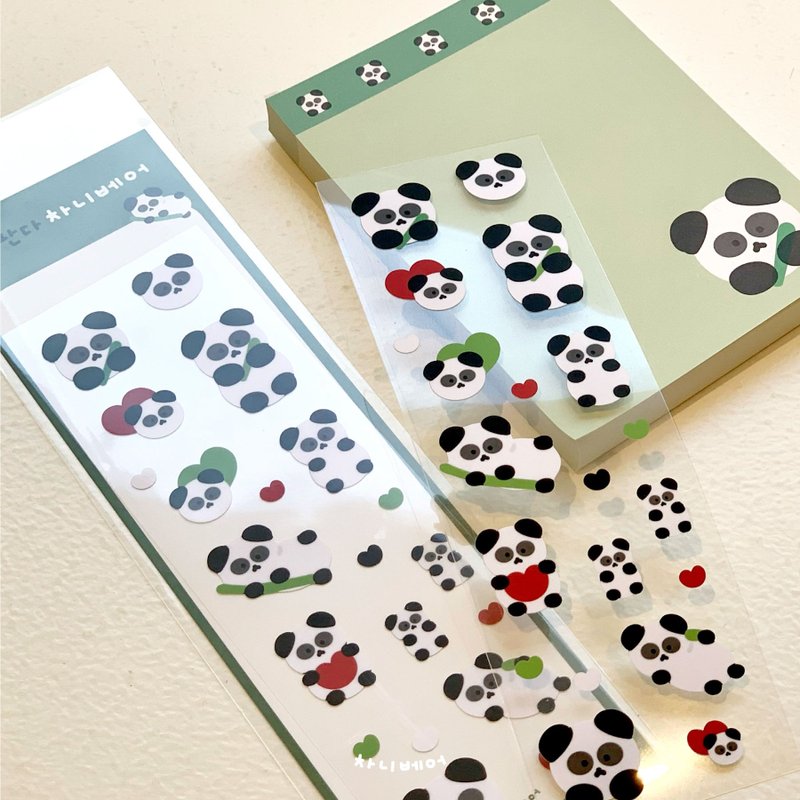 Panda Chanibear Seal Sticker - 貼紙 - 紙 綠色