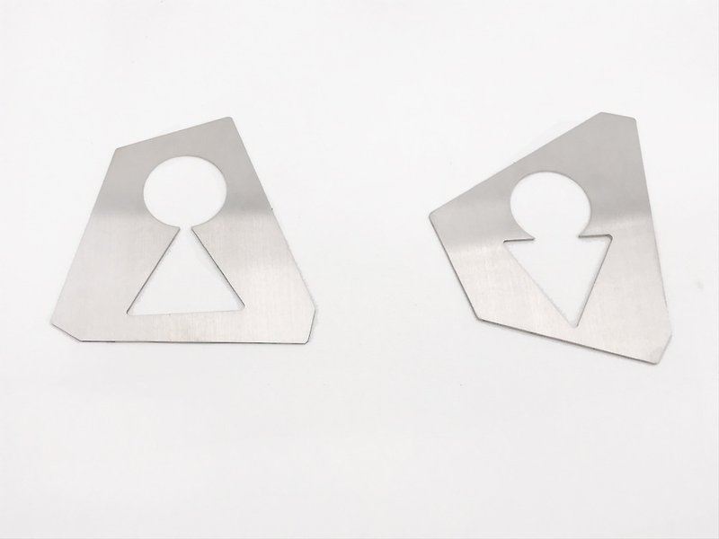 Irregular Stainless Steel toilet signs, dressing rooms, toilet tags, toilet signs - Wall Décor - Other Metals Silver