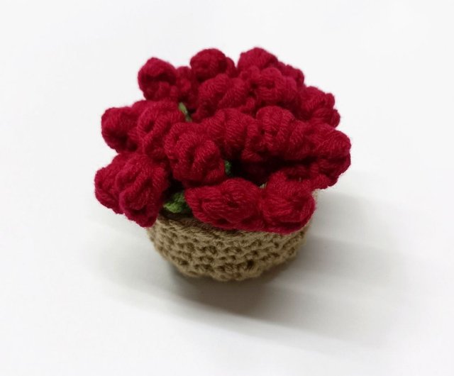 かぎ針編みのバラのコースターブーケ - ショップ OUMsk コースター