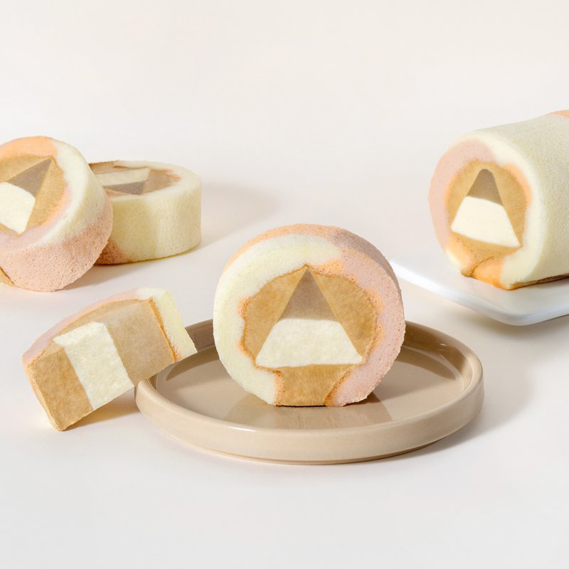 紅茶ライチアイスクリームロール - ケーキ - その他の素材 カーキ