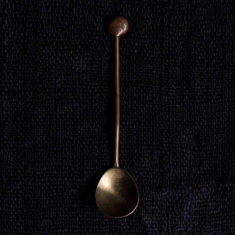 Tanaka _ bronze Bronze red Bronze spoon X B10 - ช้อนส้อม - ทองแดงทองเหลือง สีทอง