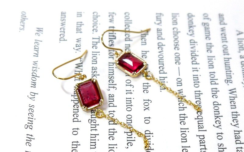 SL296 Light you up retro red box earrings (can be changed folder) - Earrings & Clip-ons - Other Materials Red