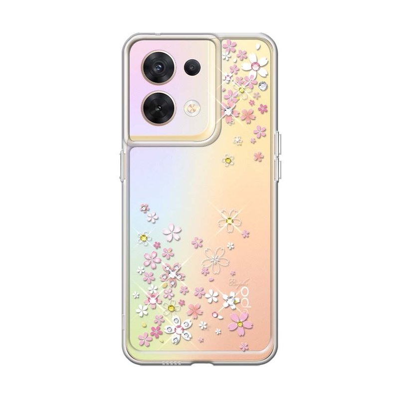 apbs OPPO Reno 8/10 Pro 防震雙料水晶彩鑽手機殼-浪漫櫻 - 手機殼/手機套 - 其他材質 多色