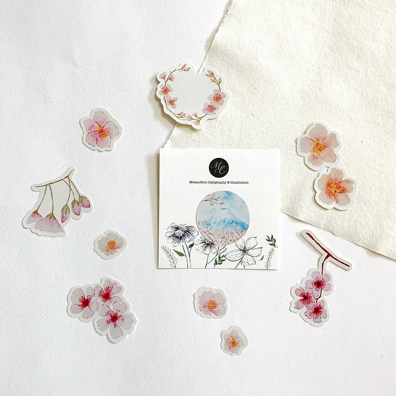 Mstandforc Cherry Blossom Stickers (10 pcs) - Stickers - Paper Pink