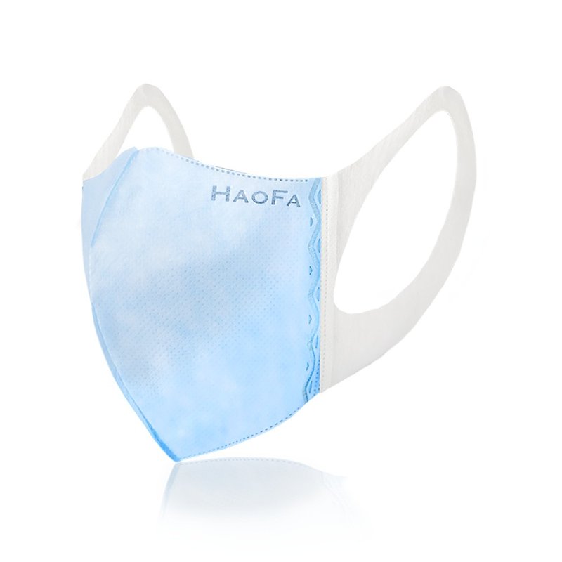 【HAOFA x MASK】 3D Painless Stereo Mask Sky Blue Adult Style│50pcs/box - Face Masks - Other Materials Blue