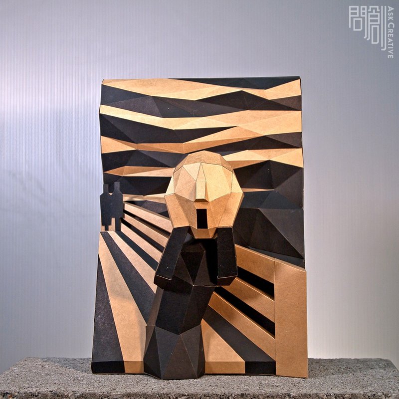 DIY手作3D紙模型 藝術品系列 - 吶喊擺飾 - 擺飾/家飾品 - 紙 白色