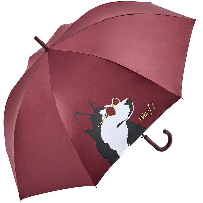 Woof! Dog Hook Friends Anti-UV Curved Handle Straight Umbrella - Umbrellas & Rain Gear - Other Materials Multicolor