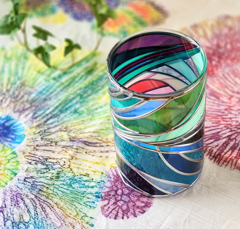 美ら海  GlassArt  ガラス15センチ高丸型花瓶 - 花瓶/花器 - 玻璃 