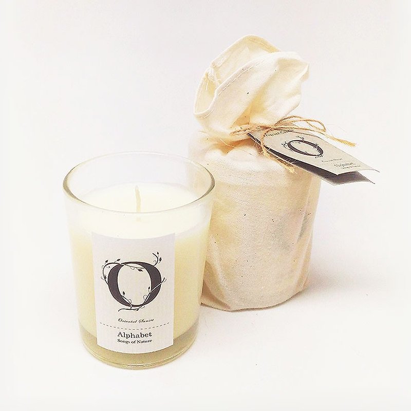 Art Lab - Alphabet Fragrant Candle - Oriental Sunset - Skincare & Massage Oils - Glass White