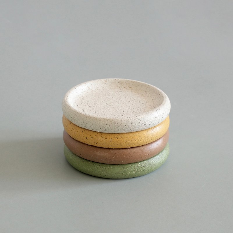 Round Glass Holder Okaeri Coaster Sand - Items for Display - Cement Multicolor