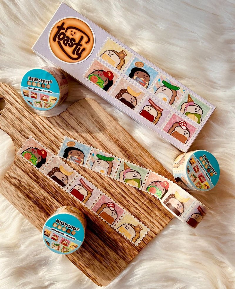 Tasty Toastys Toast selfie stamps and washi tape - มาสกิ้งเทป - กระดาษ 