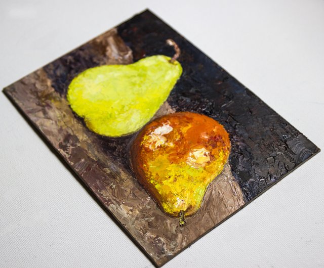 油彩画 果物 2つの果実 油彩画 果物 2つの果実