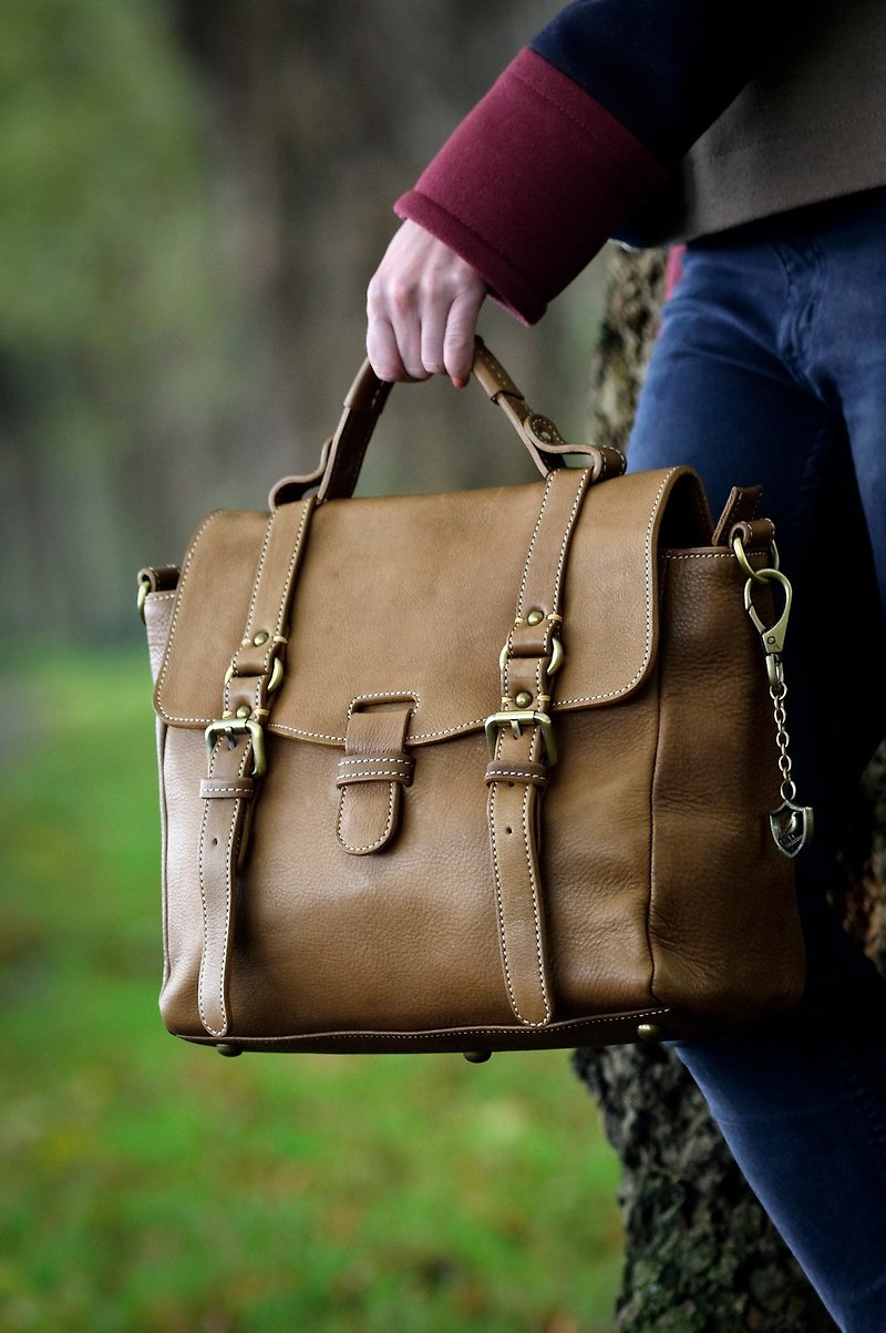 Genuine Leather Messenger Bags & Sling Bags Brown - Handmade, Soft Leather Satchel Bag, Leather Shoulder Bag, Cross Body Bag