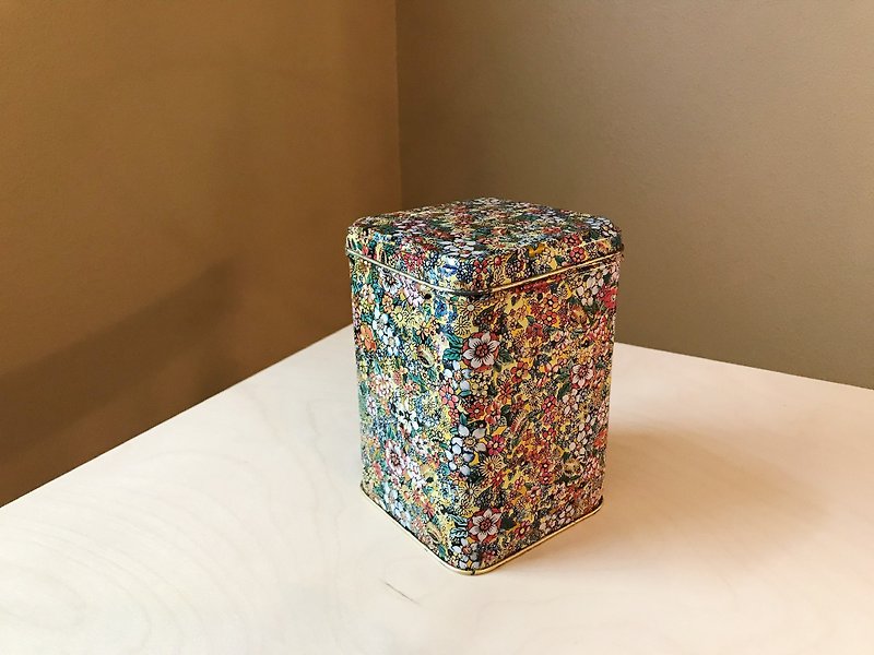 Early Tin Can / Storage Box - Hundred Flowers Bloom - Storage - Other Metals Multicolor