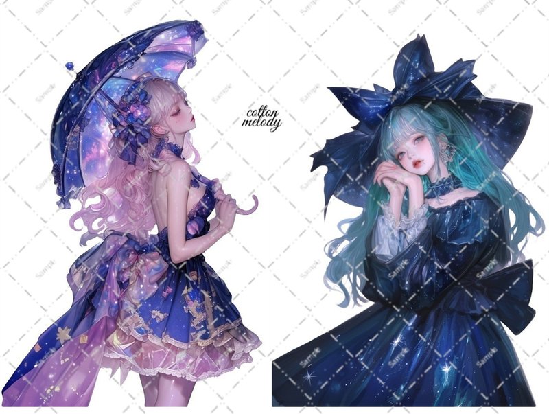 original sticker no.7085 人物ステッカー オリジナルステッカー 人物ステッカー 女の子ステッカー オリジナル人物ステッカー - 貼紙 - 紙 