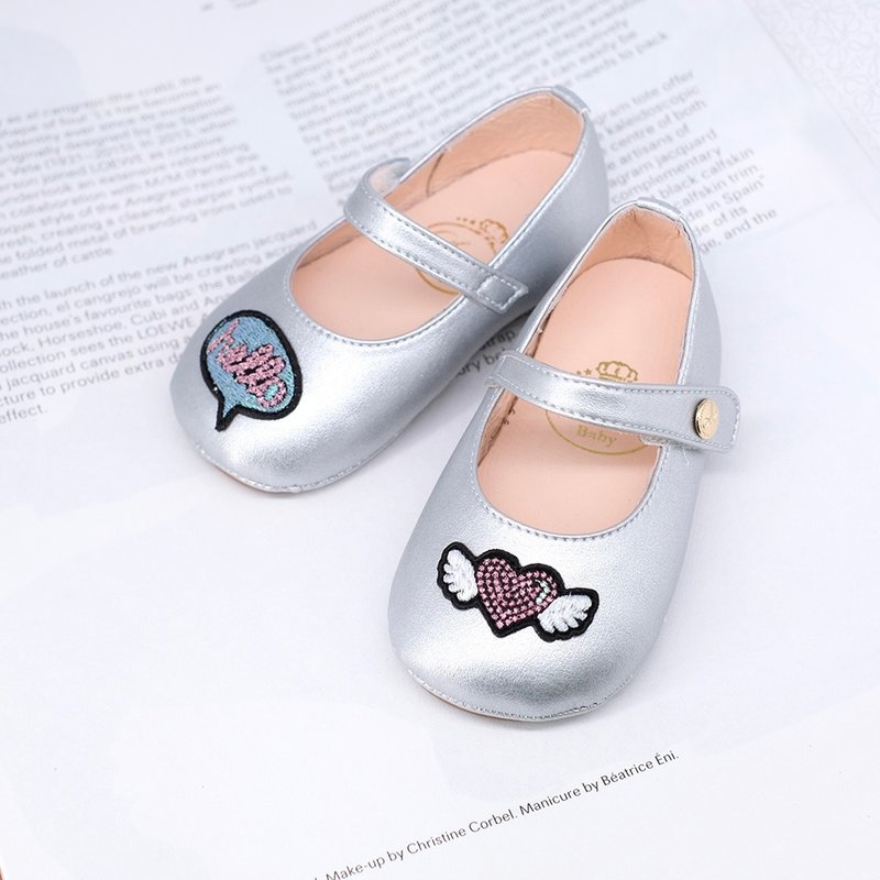 Hello baby รองเท้าเด็กหัดเดิน 1576-เงิน - รองเท้าเด็ก - หนังเทียม สีเงิน