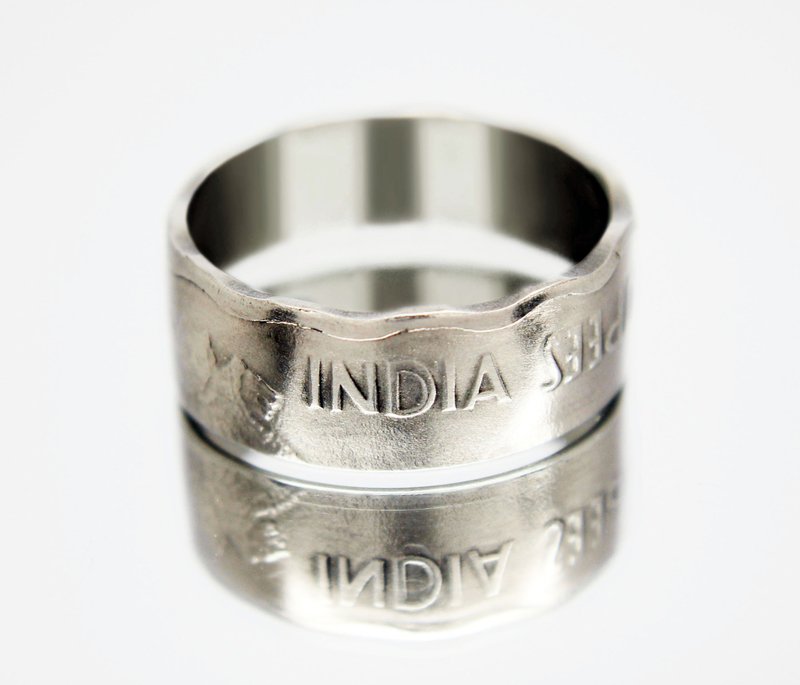 India Coin Ring 2 rupees 2002 coin rings for men coin rings for women - 戒指 - 其他金屬 