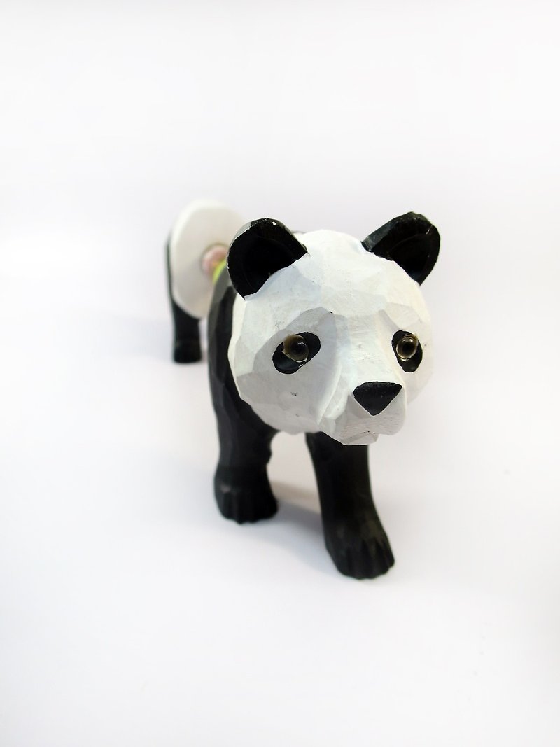 SUSS-Japan Magnets Cute Animal Modeling Handmade Wood Paper Plastic Pedestal (Panda Model)-Spot - Other - Wood White