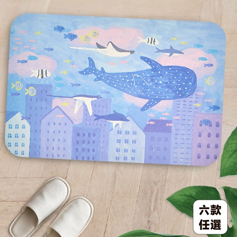 10秒頂吸 軟式珪藻土吸水地墊-阿文 (60x40cm) - 地墊/地毯 - 其他材質 多色