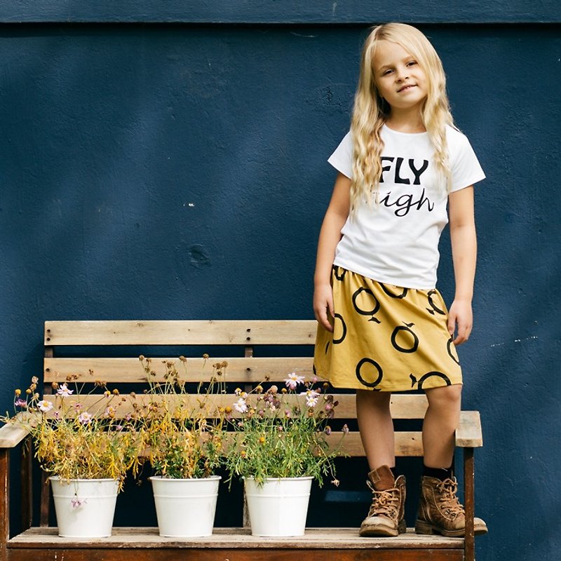 [Nordic children's clothing] Icelandic organic cotton round skirt ring yellow 2Y - Pants - Cotton & Hemp Black