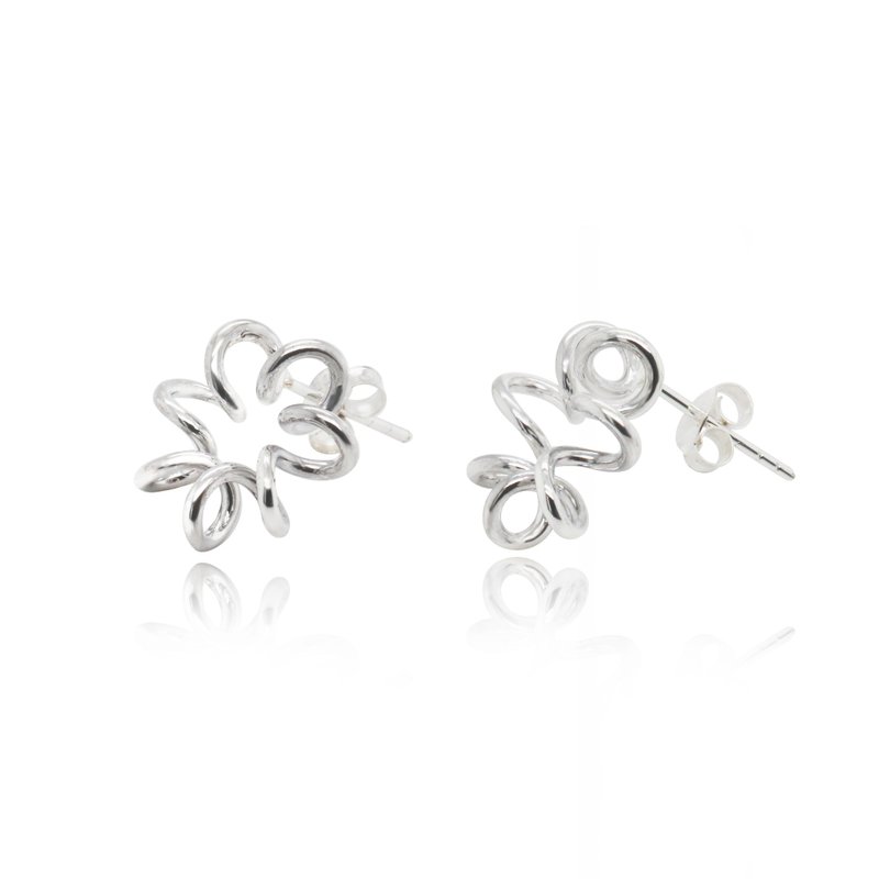 Fairy Bouncing Star Ear Studs - Earrings & Clip-ons - Sterling Silver Transparent