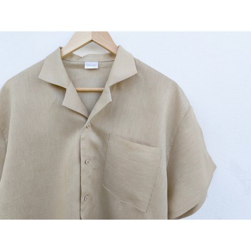 【イタリア製】LANVIN リネンシャツ　ライトブラウン 夏に着たい、色鮮やかなリネンシャツ | ランバンコレクション