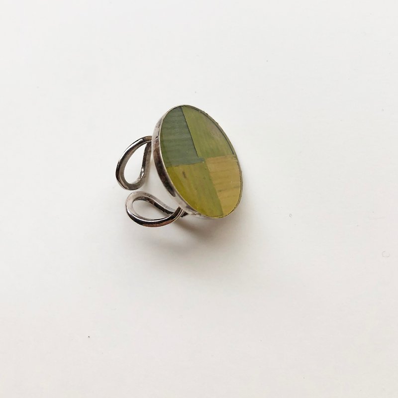 Bamboo Forest Impression 925 Silver Ring - แหวนทั่วไป - เงิน สีเขียว
